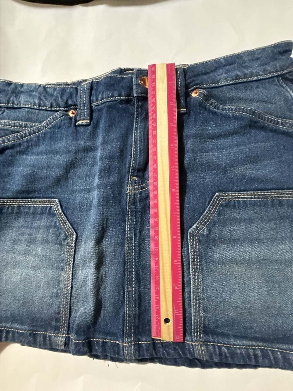 No Boundaries Low Rise Carpenter Micro Denim Skirt Size XS (0-2)